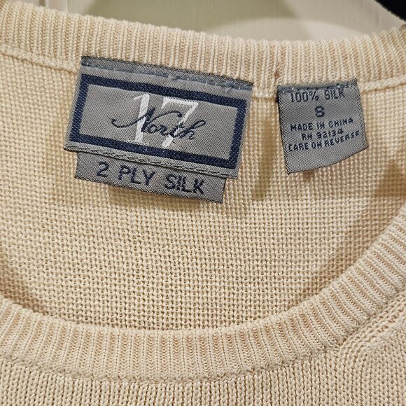 North 17 women's silk short sleeve sweater - Picture 2 of 4